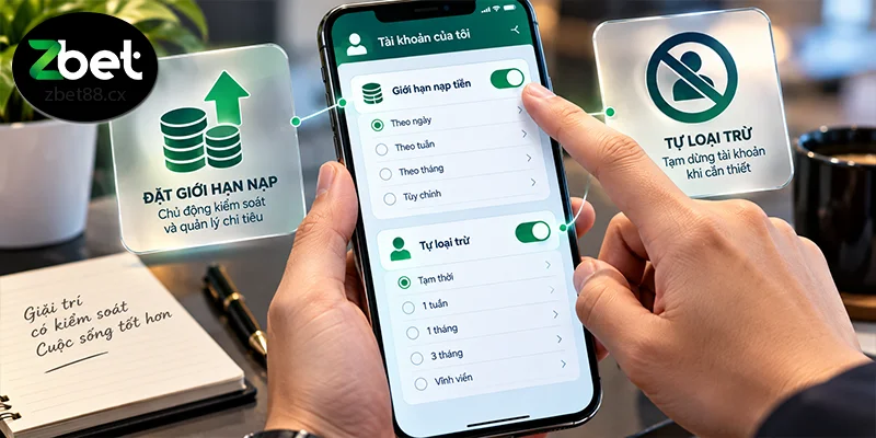 Đặt giới hạn nạp và tự loại trừ trong tài khoản